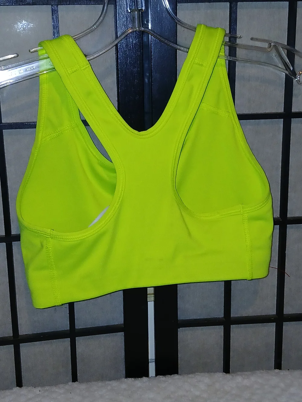 Nike Dri-FIT Neon Lime Racerback Sports Bra with Black Swoosh